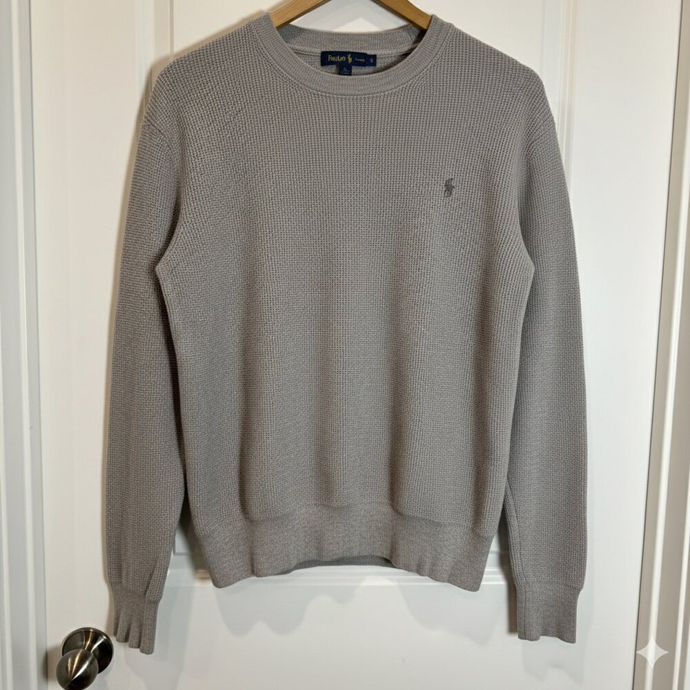 AllSaints Oversize Cotton & Wool Waffle Crewneck Sweater Mens Small